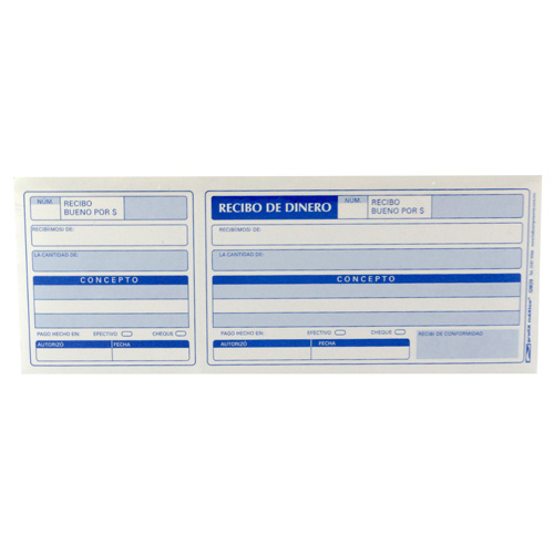 RECIBO DE DINERO CON TALÓN Oficina