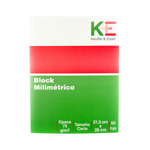 Foto de Block milimétrico KE tamaño carta para dibujo con 50 hojas 