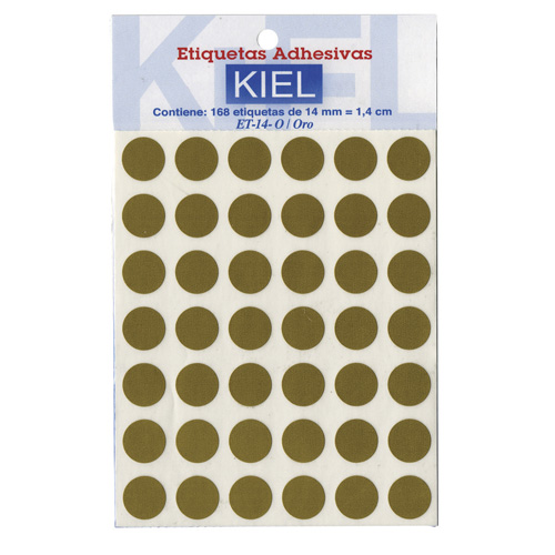 Foto de Etiqueta adhesiva Kiel circular con 168 etiquetas oro 