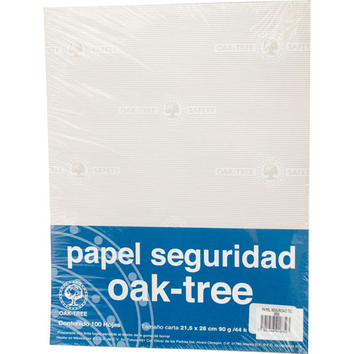 Foto de Papel de Seguridad Gris Tamaño Carta OAK Tree de 90 G 