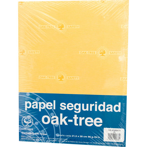 Foto de Papel de Seguridad Oro Tamaño Carta OAK Tree de 90 G 