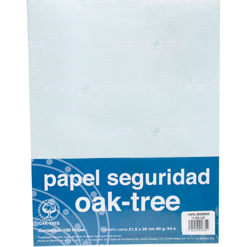 Foto de Papel de Seguridad Verde Claro Tamaño Carta OAK Tree de 90 G 