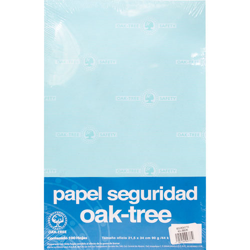 Foto de Papel de Seguridad Azul Oscuro Tamaño Oficio OAK Tree de 90 G 