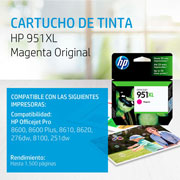 Foto de CARTUCHO DE TINTA HP 951XL MAGENTA ORIGINAL (CN047AL) 